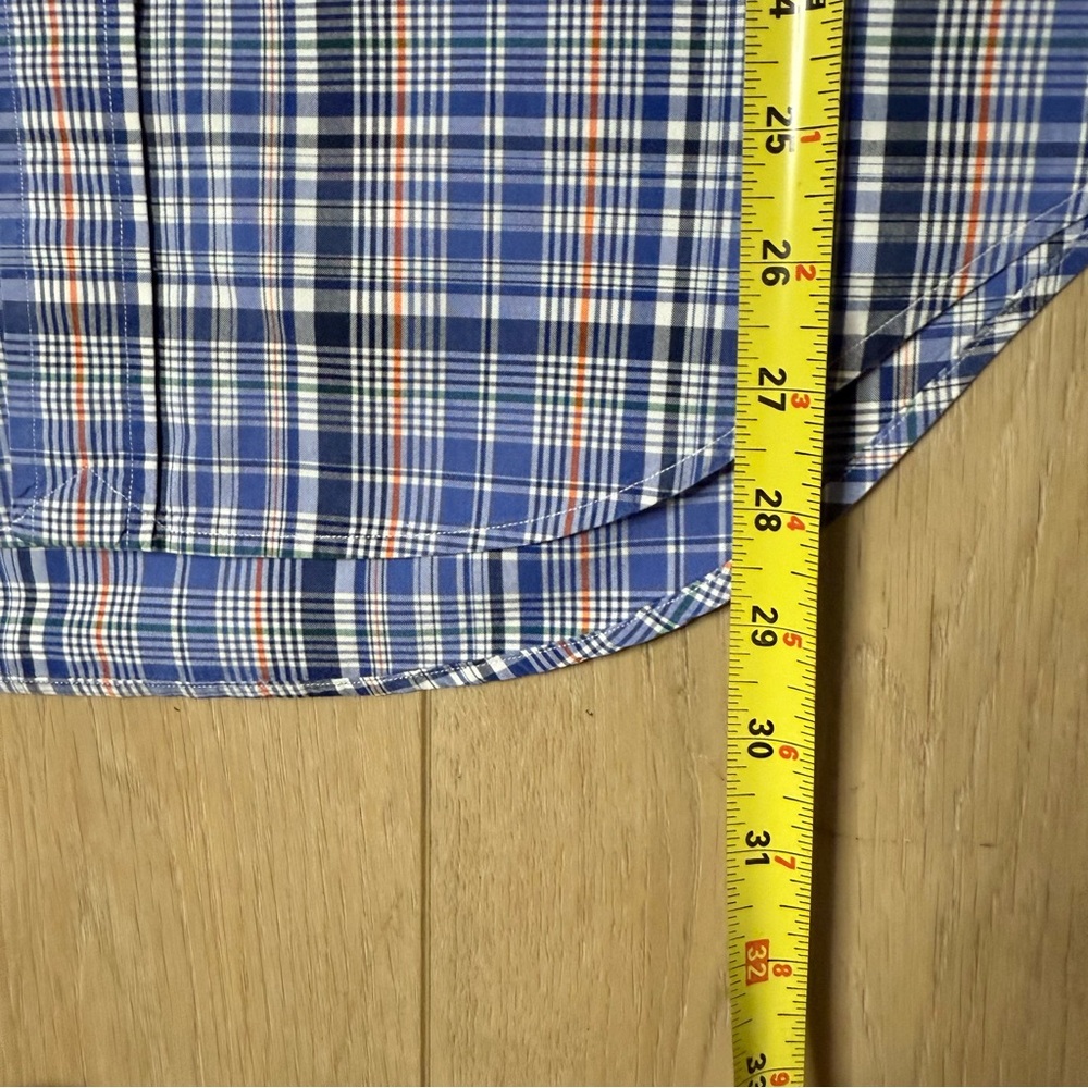 Ralph Lauren Lot 2 shirts Polo Blue Plaid Short Sleeve & Long Sleeve T Shirt Med - Picture 7 of 11